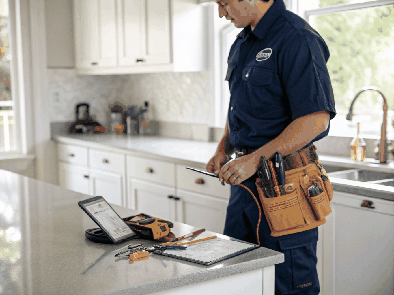 Certified appliance repair technician conducting multimeter diagnostic testing on control board components