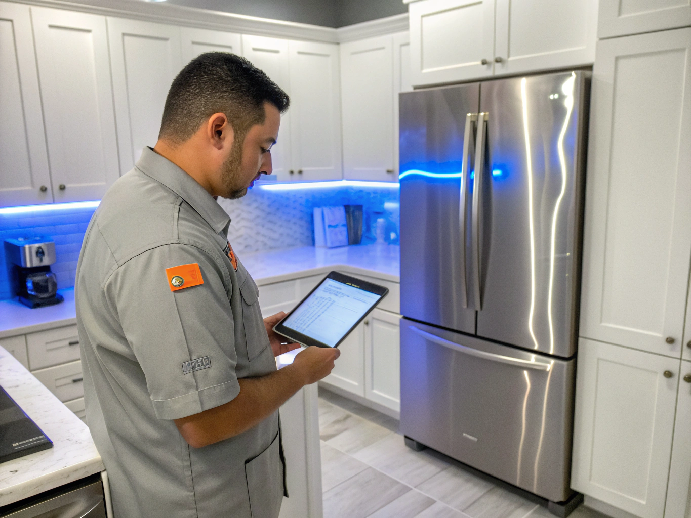 Certified technician servicing a modern Maytag appliance in Peachtree Corners