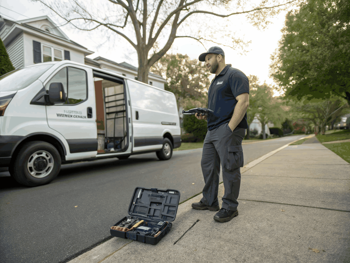 Peachtree Corners appliance repair technician with equipped mobile service van