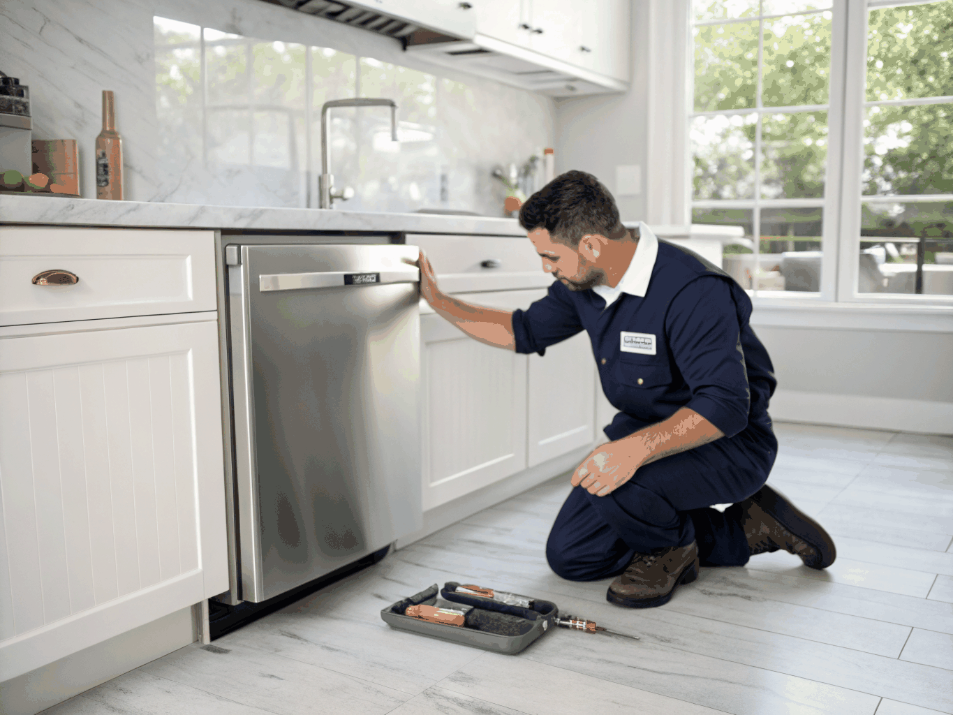 Certified appliance technician diagnosing microwave high voltage diode and magnetron